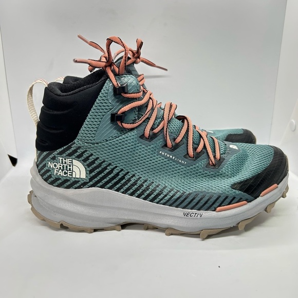 The North Face VECTIV Fastpack Mid FL Women’s Hiking Boot Teal Black Sz 8.5 - Picture 1 of 13